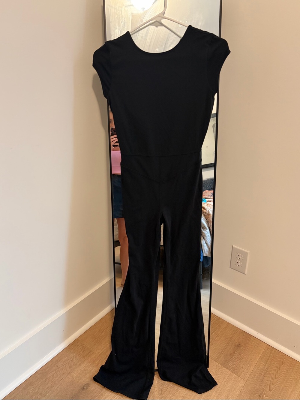 JoyLab Black Short-Sleeve Wide-Leg Jumpsuit